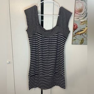 Vanity Purple & Grey Striped Top
